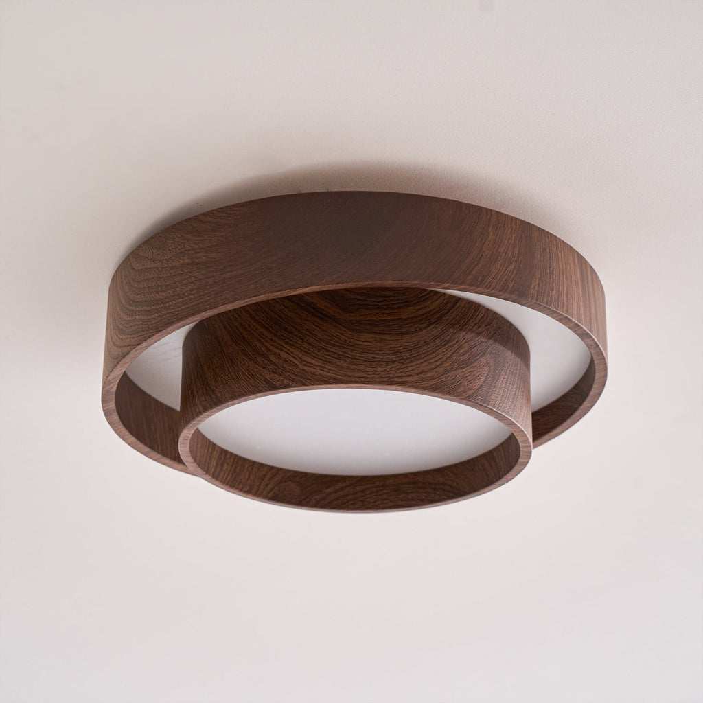 Muto Ceiling Light Double - Ring  Walnut Color - image 22