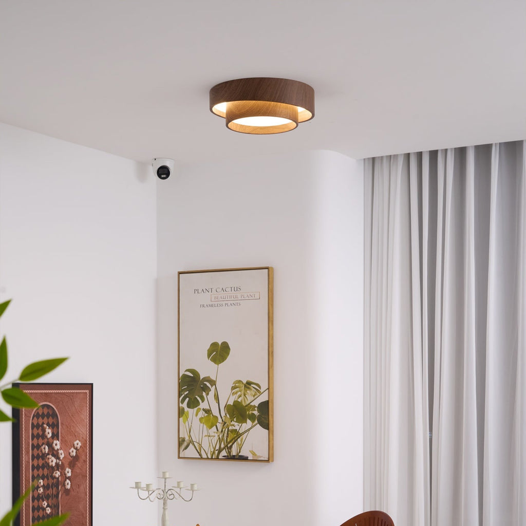 Muto Ceiling Light Double - Ring  Walnut Color - image 7