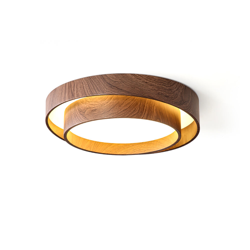 Muto Ceiling Light Double - Ring  Walnut Color - image 1
