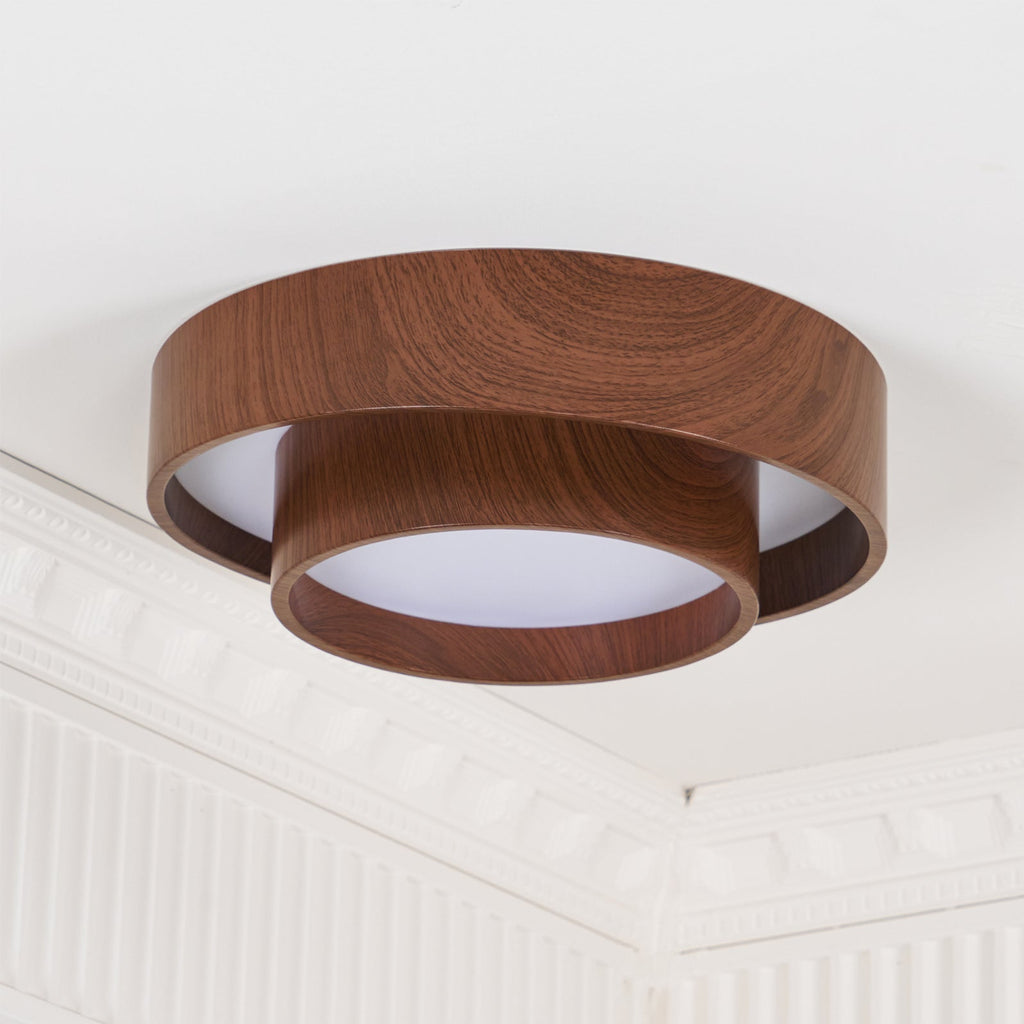 Muto Ceiling Light Double - Ring  Walnut Color - image 13