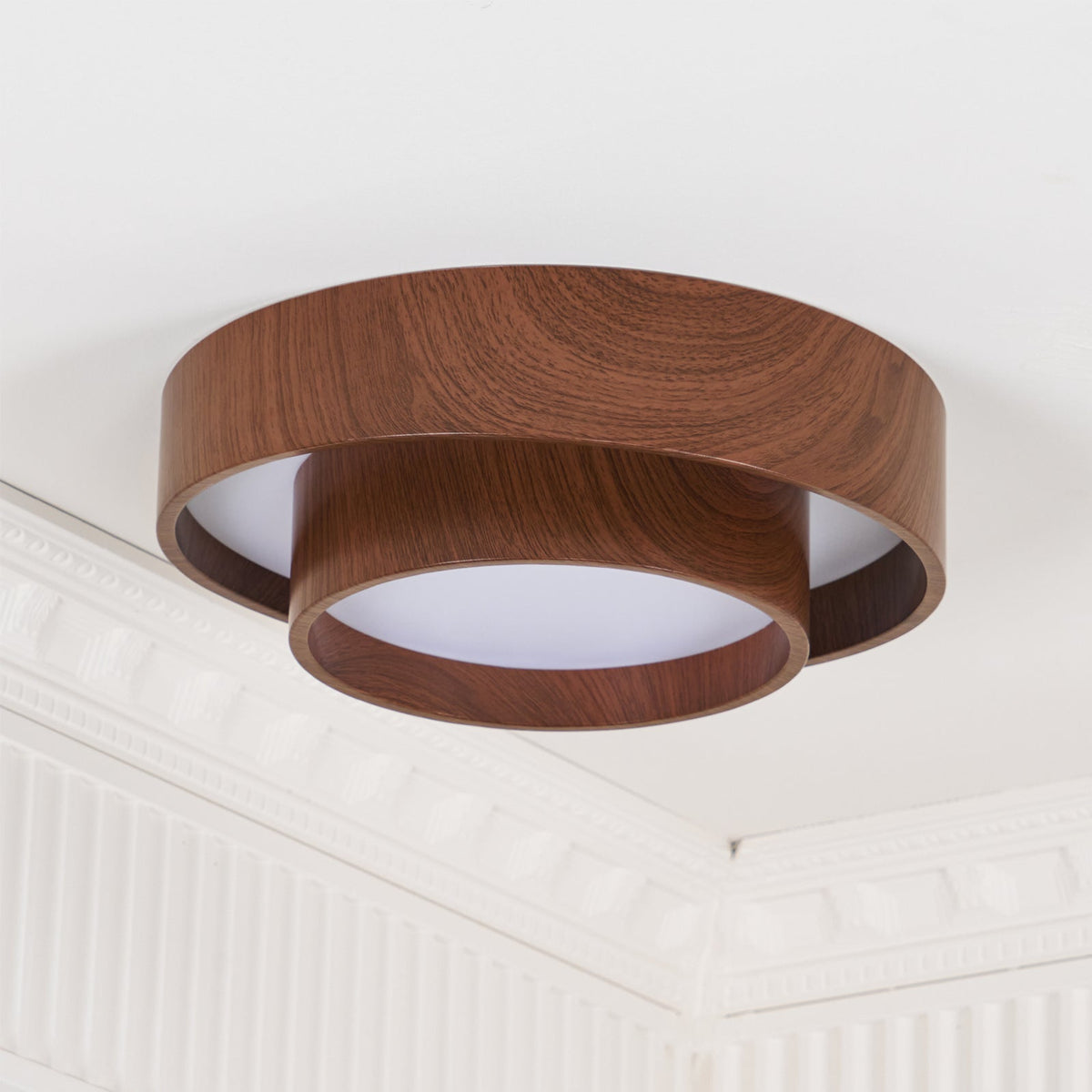 Muto Ceiling Light Double - Ring  Walnut Color - image 13