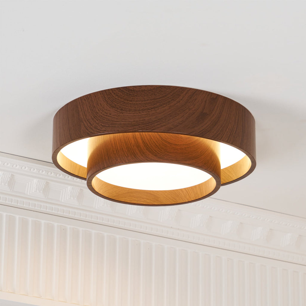 Muto Ceiling Light Double - Ring  Walnut Color - image 14