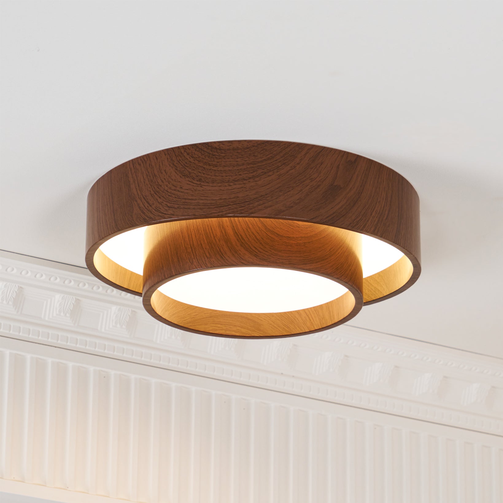 Muto Ceiling Light Double - Ring  Walnut Color - image 14
