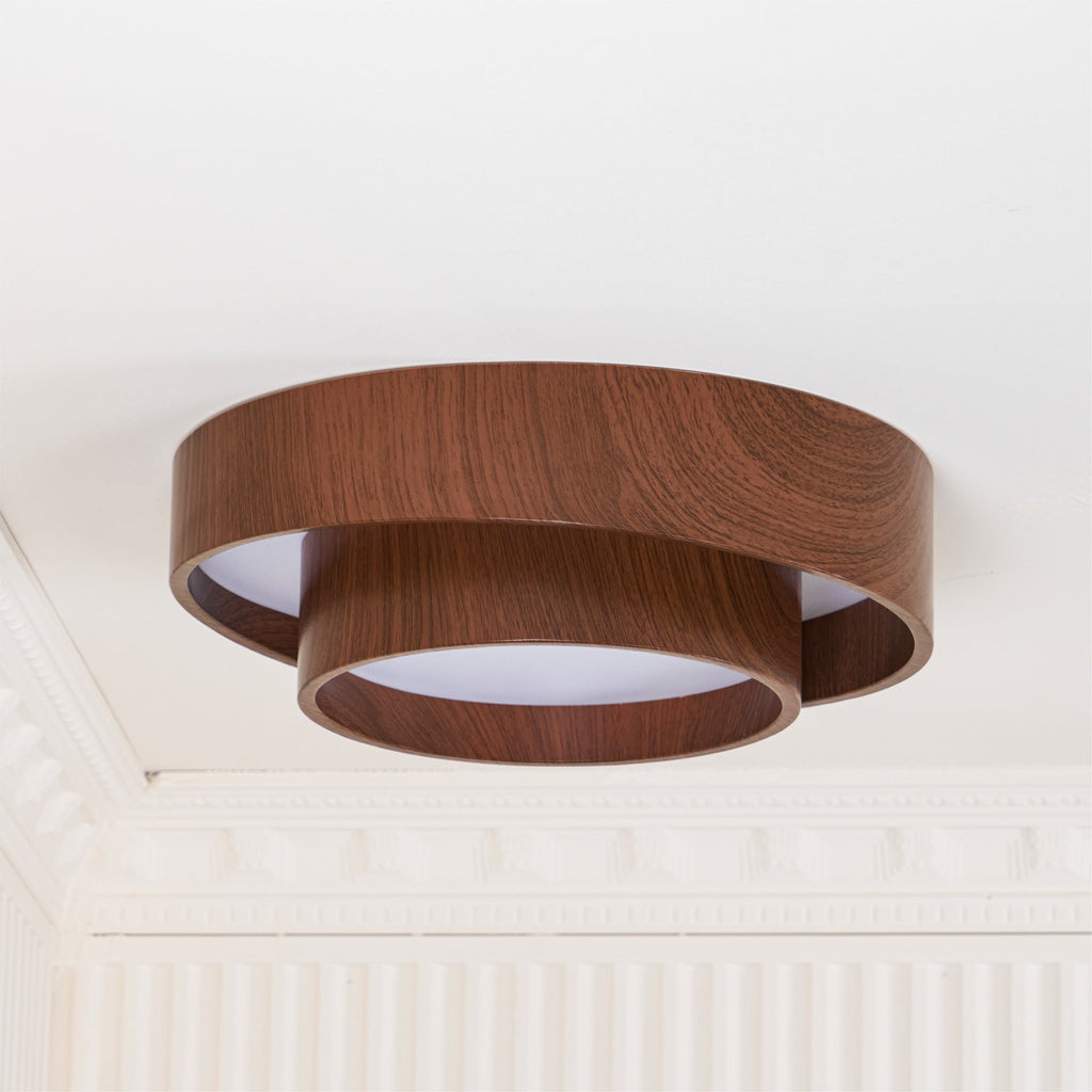 Muto Ceiling Light Double - Ring  Walnut Color - image 15