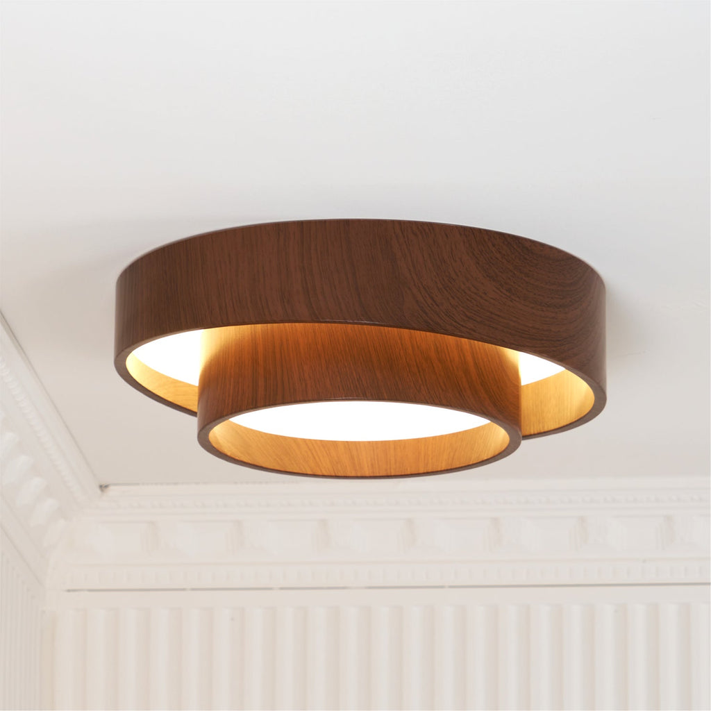 Muto Ceiling Light Double - Ring  Walnut Color - image 16