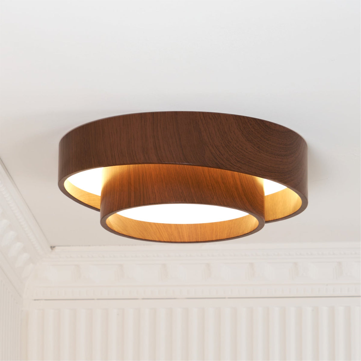 Muto Ceiling Light Double - Ring  Walnut Color - image 16