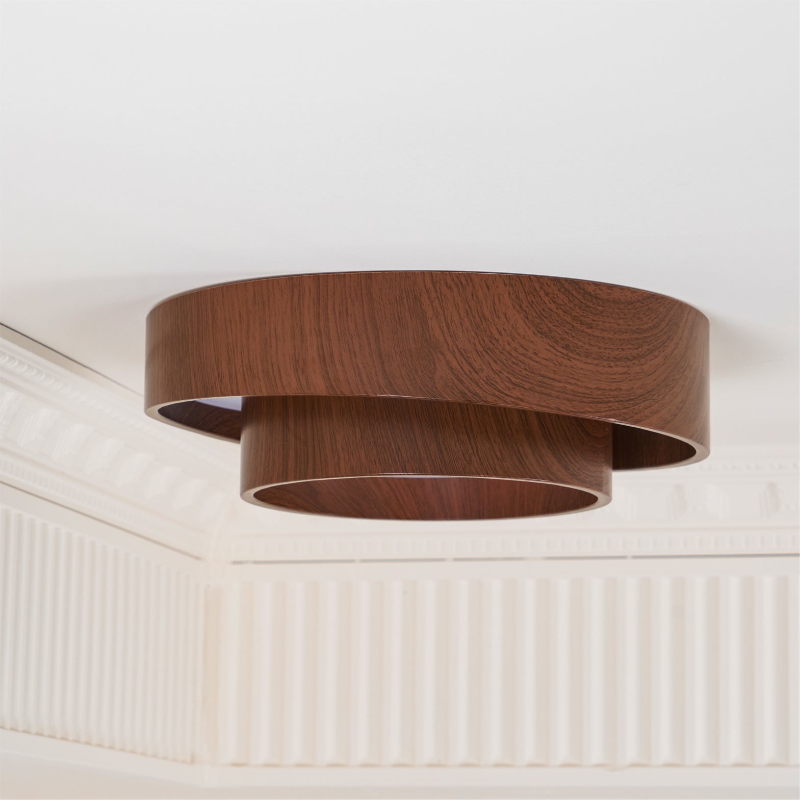Muto Ceiling Light Double - Ring  Walnut Color - image 12
