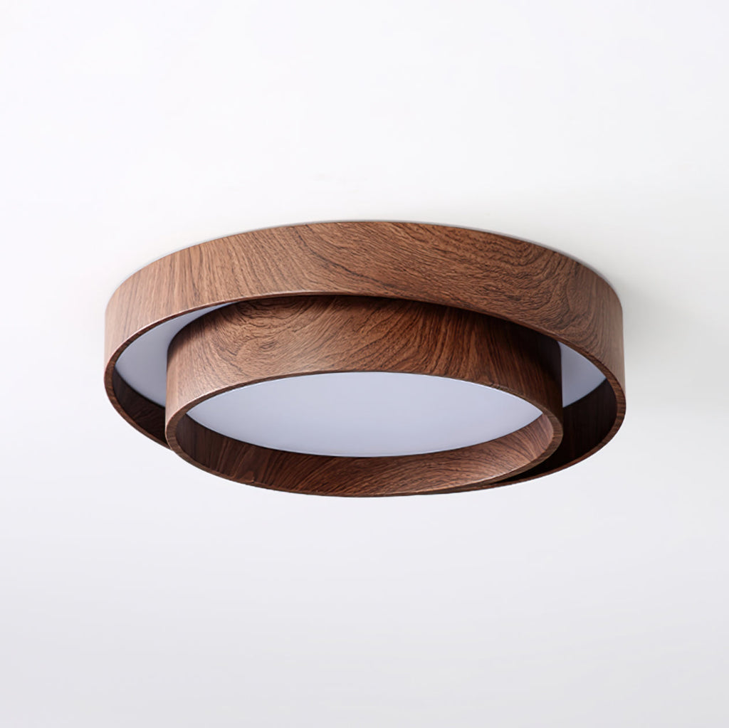 Muto Ceiling Light Double - Ring  Walnut Color - image 2