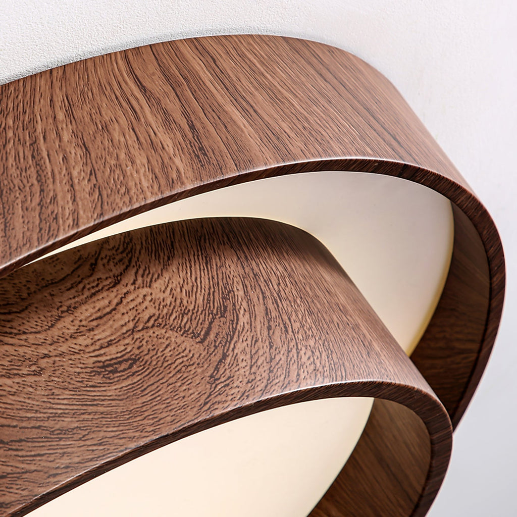 Muto Ceiling Light Double - Ring  Walnut Color - image 4