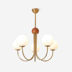 Candil Modern Brass and Globe Glass Chandelier