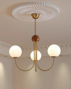 Candil Modern Brass and Globe Glass Chandelier