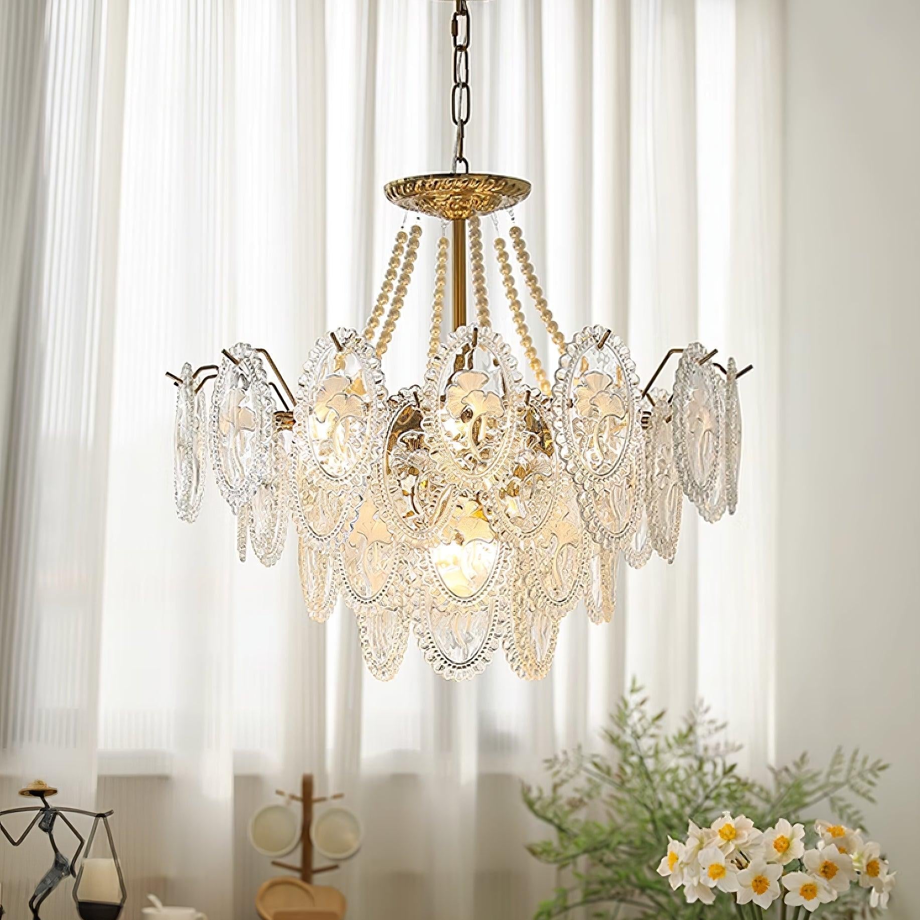 Kristy Chandelier Lustrous pearls