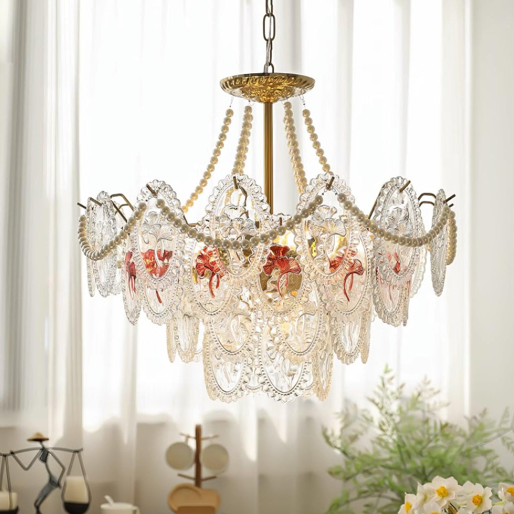 Kristy Chandelier Lustrous pearls