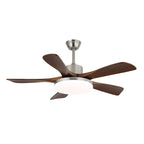 Elara Modern Brass Wood Ceiling Fan Light