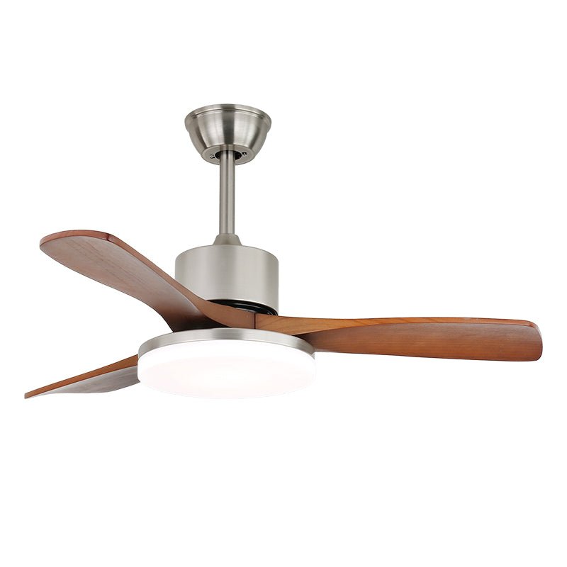 Elara Modern Brass Wood Ceiling Fan Light