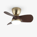 Elora Minimalist Brass Wood Ceiling Fan Light