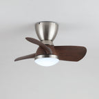 Elora Minimalist Brass Wood Ceiling Fan Light