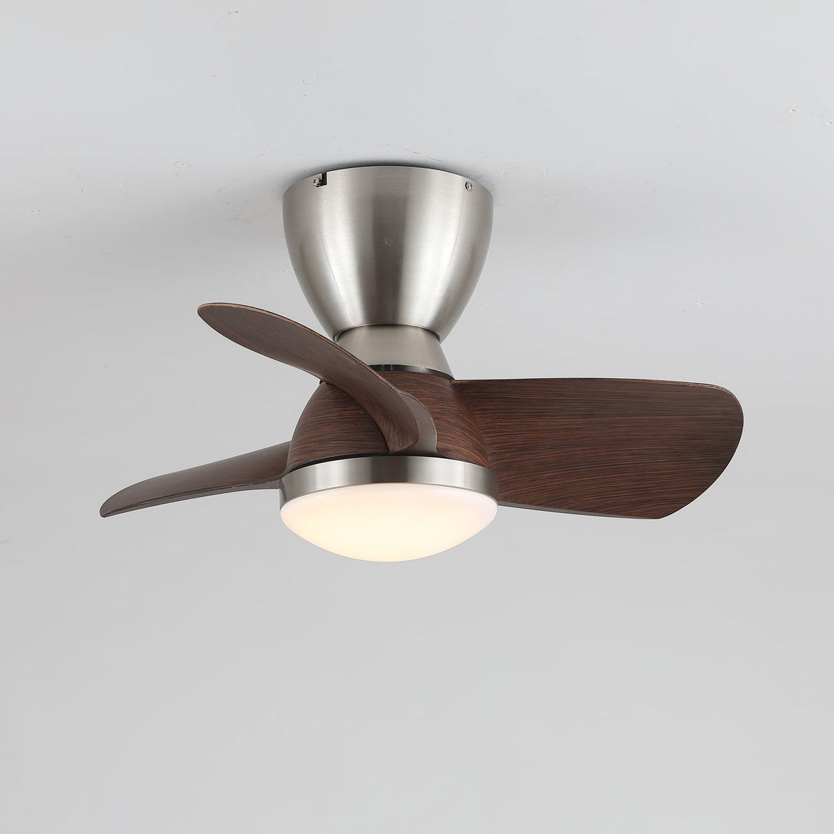 Elora Minimalist Brass Wood Ceiling Fan Light