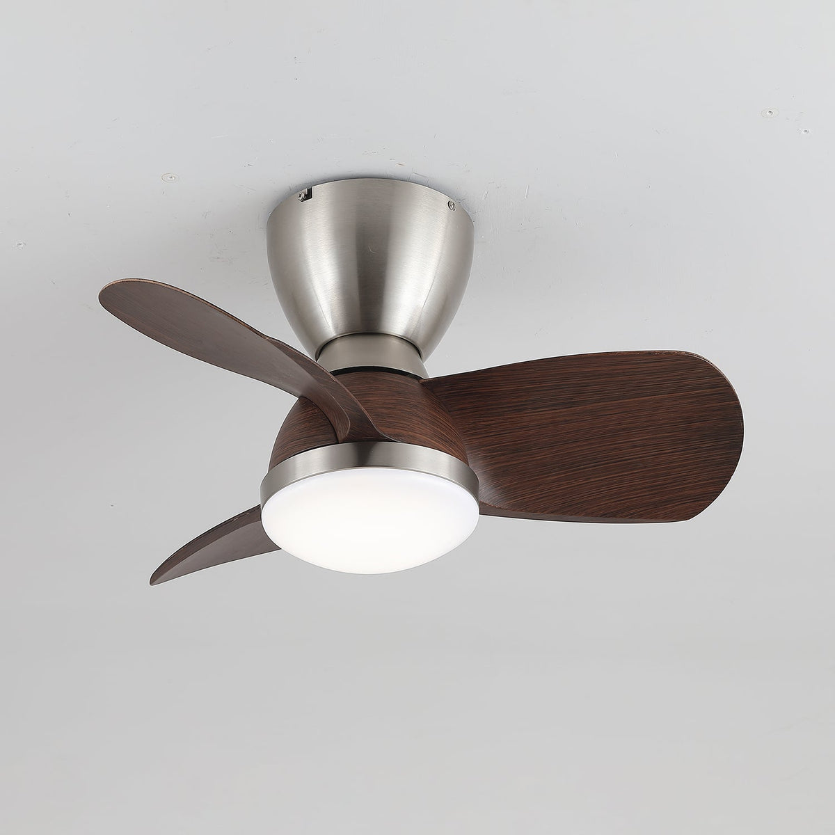 Elora Minimalist Brass Wood Ceiling Fan Light