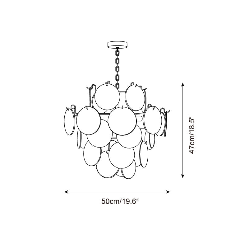Venfield Chandelier Iridescent Glass Disc Cascade