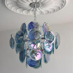 Venfield Chandelier Iridescent Glass Disc Cascade