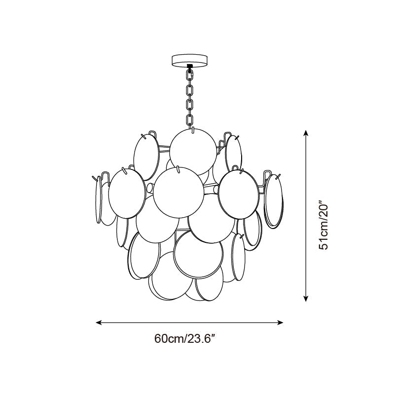 Venfield Chandelier Iridescent Glass Disc Cascade