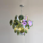 Venfield Chandelier Iridescent Glass Disc Cascade
