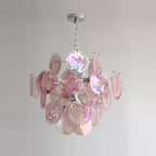 Venfield Chandelier Iridescent Glass Disc Cascade