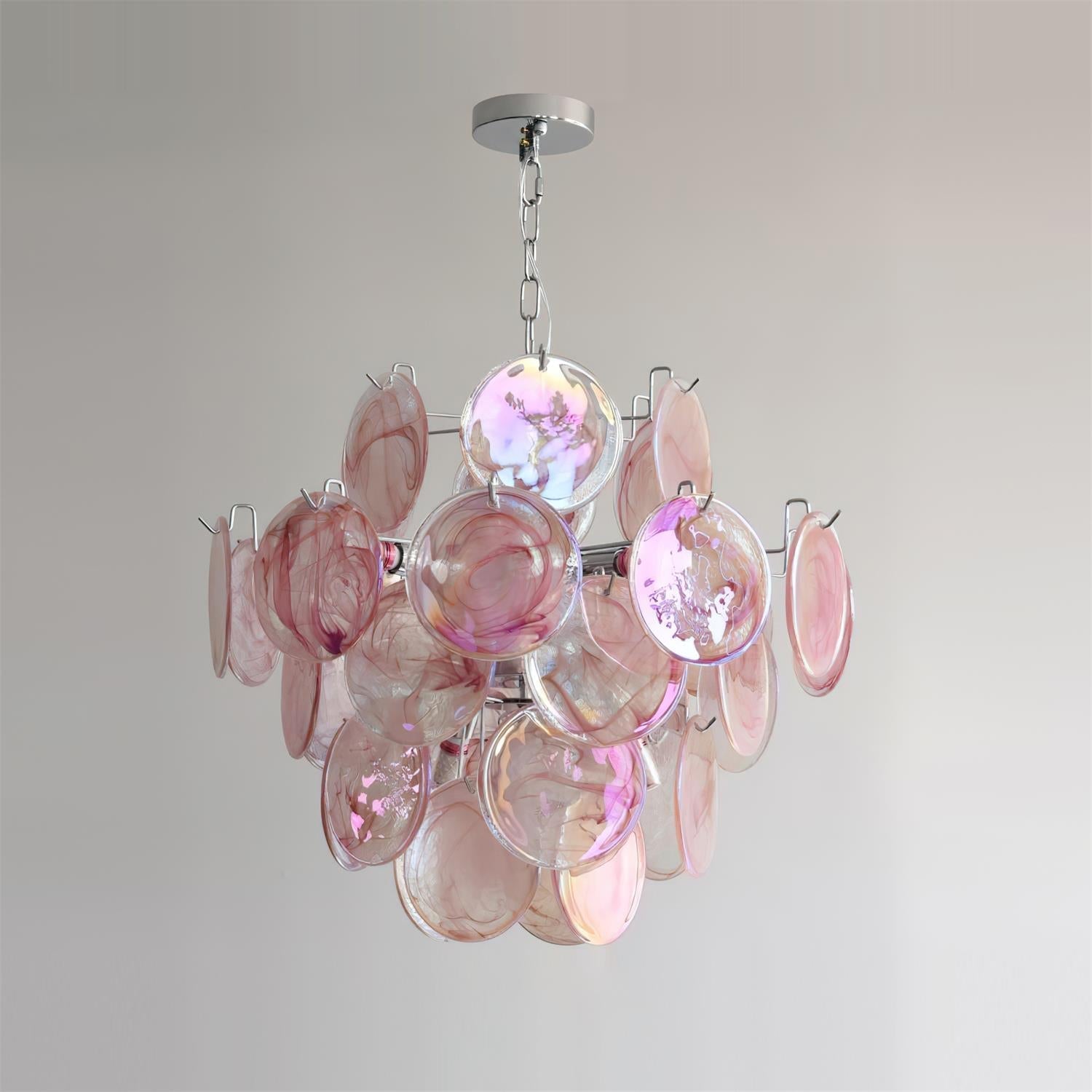 Venfield Chandelier Iridescent Glass Disc Cascade