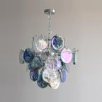 Venfield Chandelier Iridescent Glass Disc Cascade