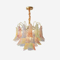 Chandelier Glass Petals Frame Colorful Artistic Ambience