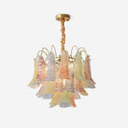 Chandelier Glass Petals Frame Colorful Artistic Ambience