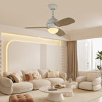 Nerina Minimalist White Wood Ceiling Fan Light