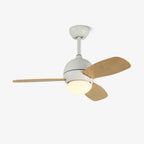 Nerina Minimalist White Wood Ceiling Fan Light
