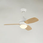 Nerina Minimalist White Wood Ceiling Fan Light