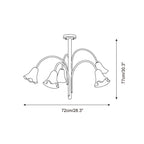 Crimson Floral Glass Chandelier Flower-Shaped