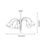 Crimson Floral Glass Chandelier Flower-Shaped