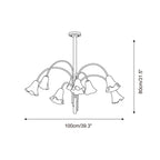 Crimson Floral Glass Chandelier Flower-Shaped