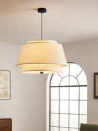 Verdura Drum Modern Fabric & Metal Pendant Light