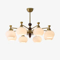 Aursolos Traditional Elegance Wood Glass Chandelier
