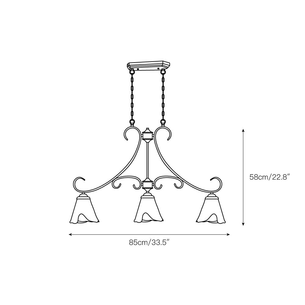 Aloror Vintage Industrial Island Brass Glass Pendant Lamp