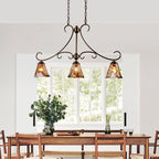 Aloror Vintage Industrial Island Brass Glass Pendant Lamp