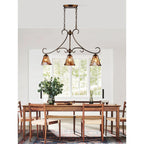 Aloror Vintage Industrial Island Brass Glass Pendant Lamp