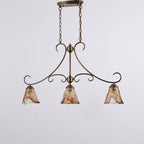 Aloror Vintage Industrial Island Brass Glass Pendant Lamp