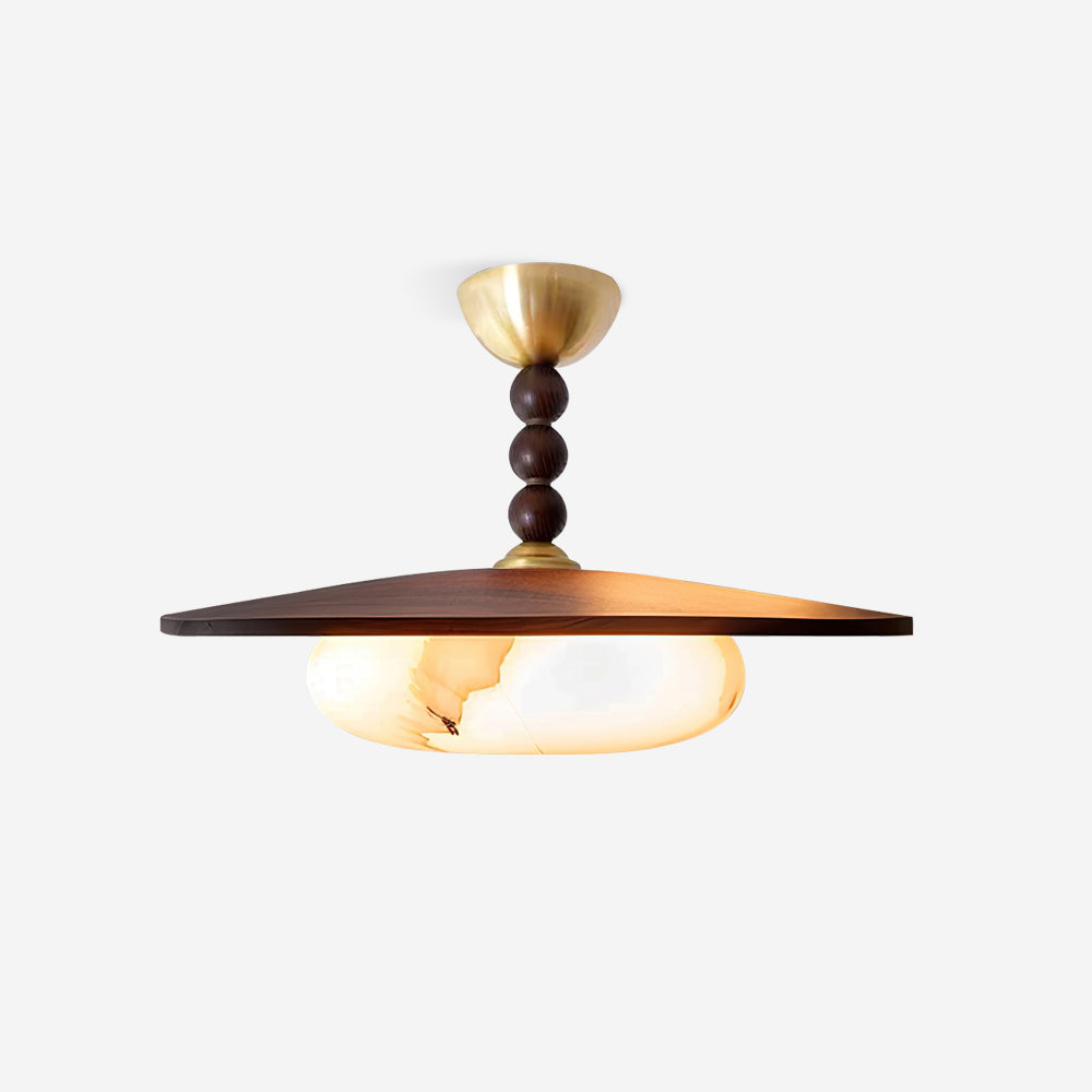 Muto Ceiling Light Walnut Color & White Imitation Alabaster - image 1