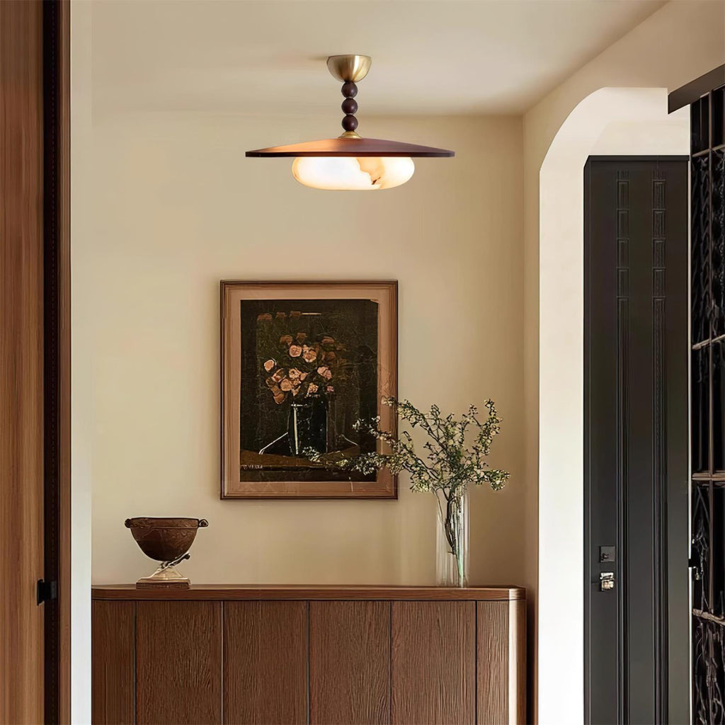 Muto Ceiling Light Walnut Color & White Imitation Alabaster - image 11