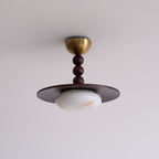 Muto Ceiling Light Walnut Color & White Imitation Alabaster - image 23