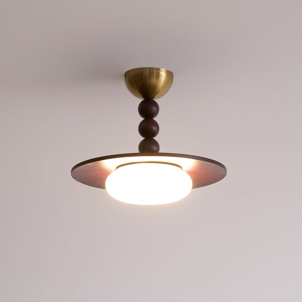 Muto Ceiling Light Walnut Color & White Imitation Alabaster - image 24