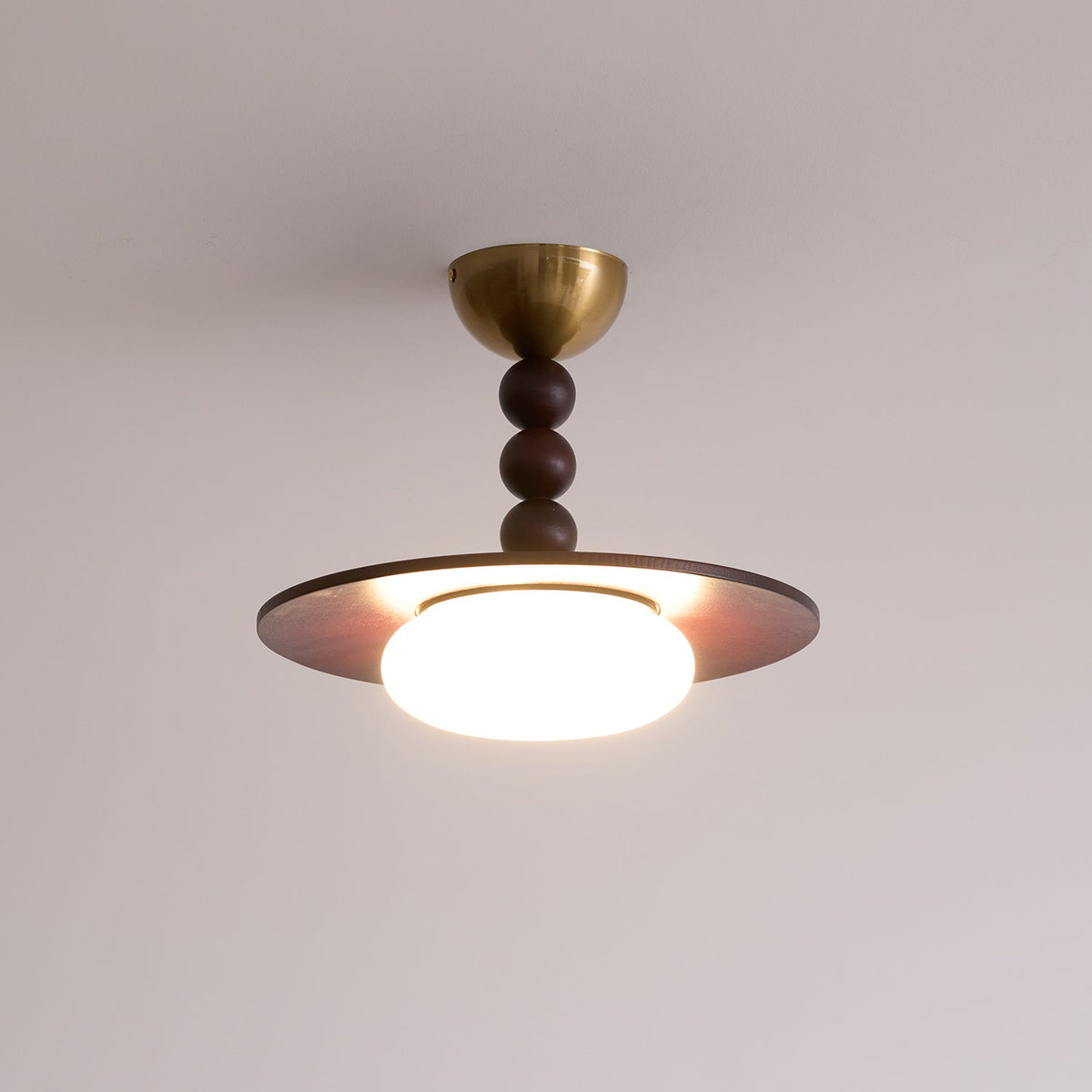 Muto Ceiling Light Walnut Color & White Imitation Alabaster - image 24