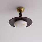 Muto Ceiling Light Walnut Color & White Imitation Alabaster - image 25